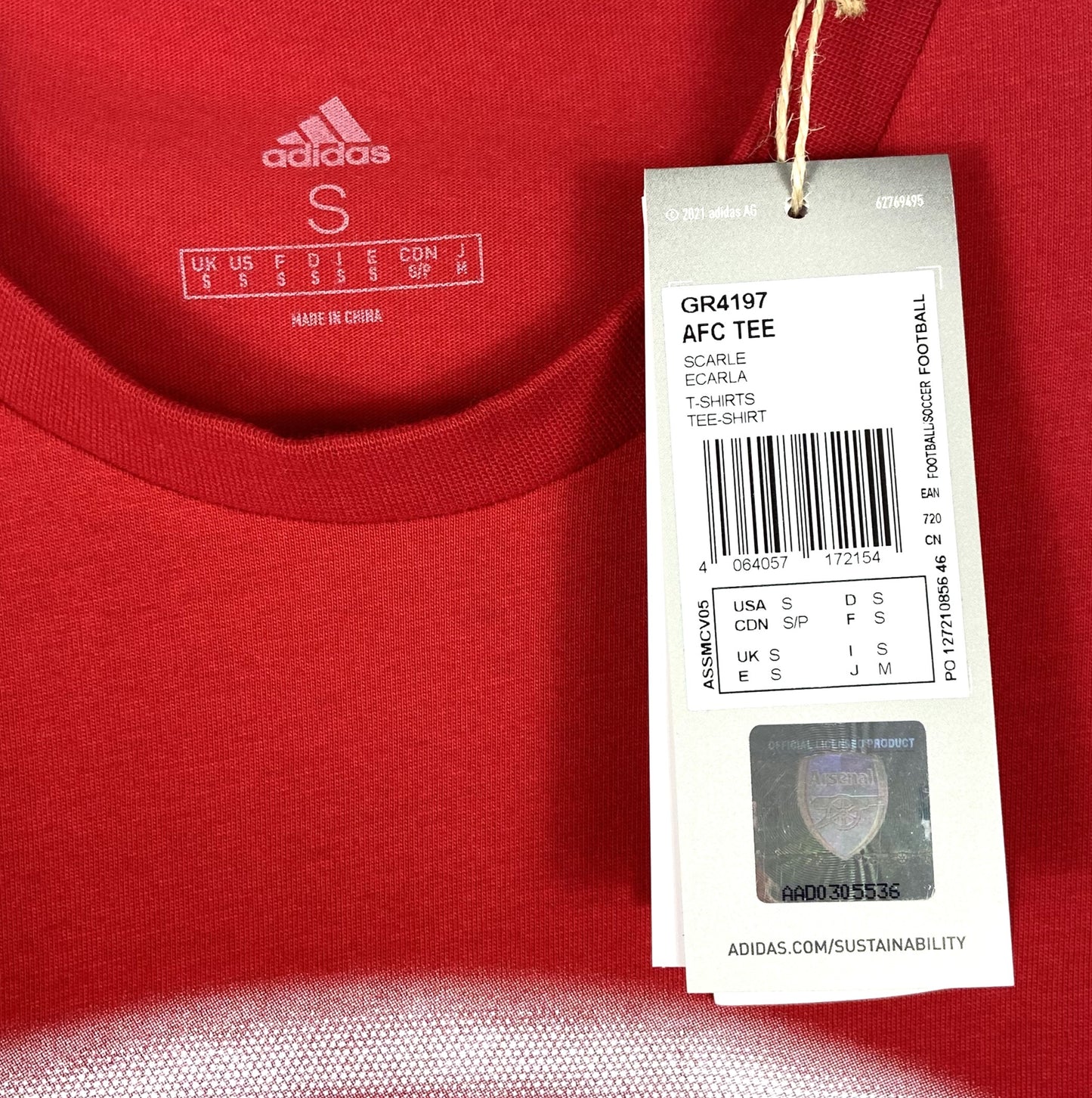BNWT 2021 2022 Arsenal Adidas Blurred Logo Football TEE Men's Sizes