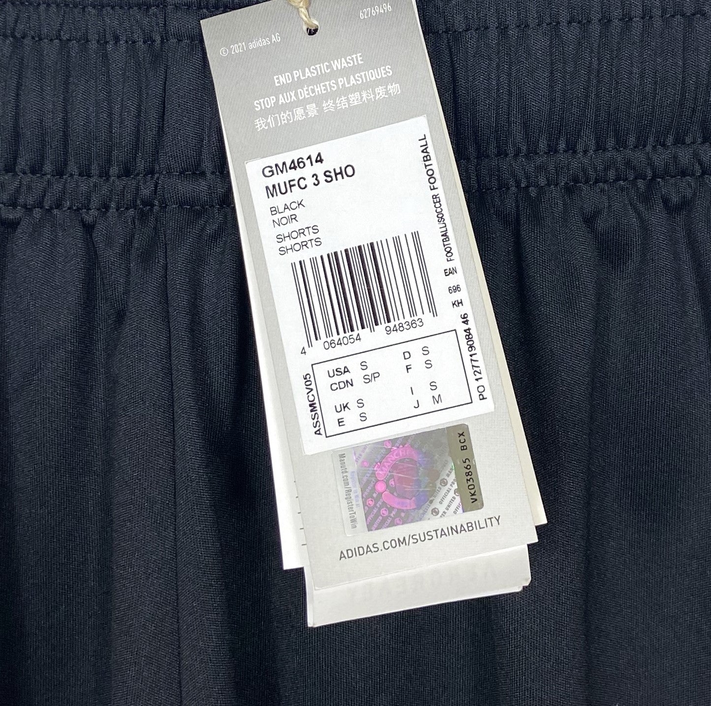 BNWT 2021 2022 Manchester United Adidas Third Football Shorts Men's Small