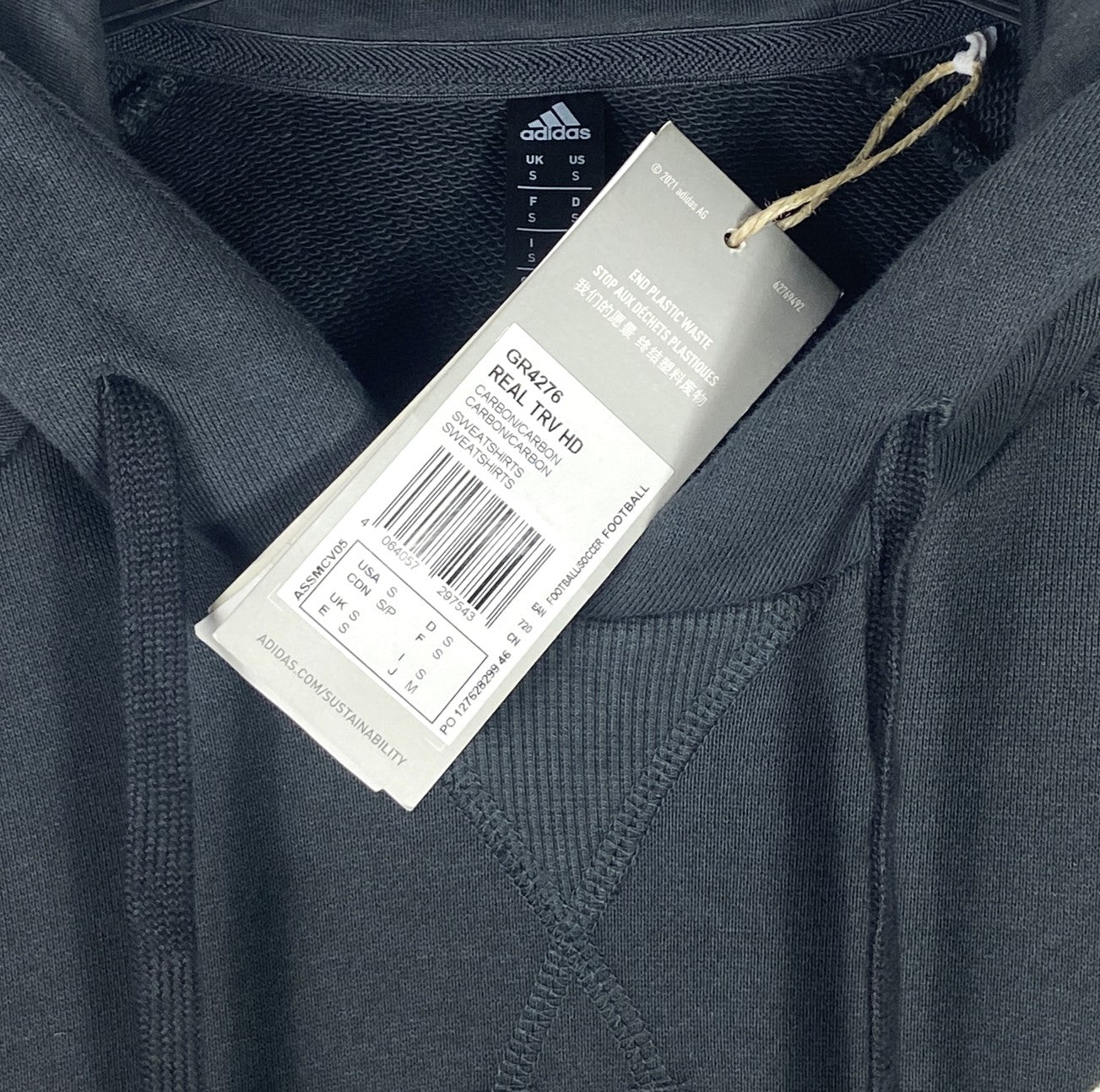 BNWT 2021 2022 Real Madrid Adidas Football Travel Hoodie Men's Small