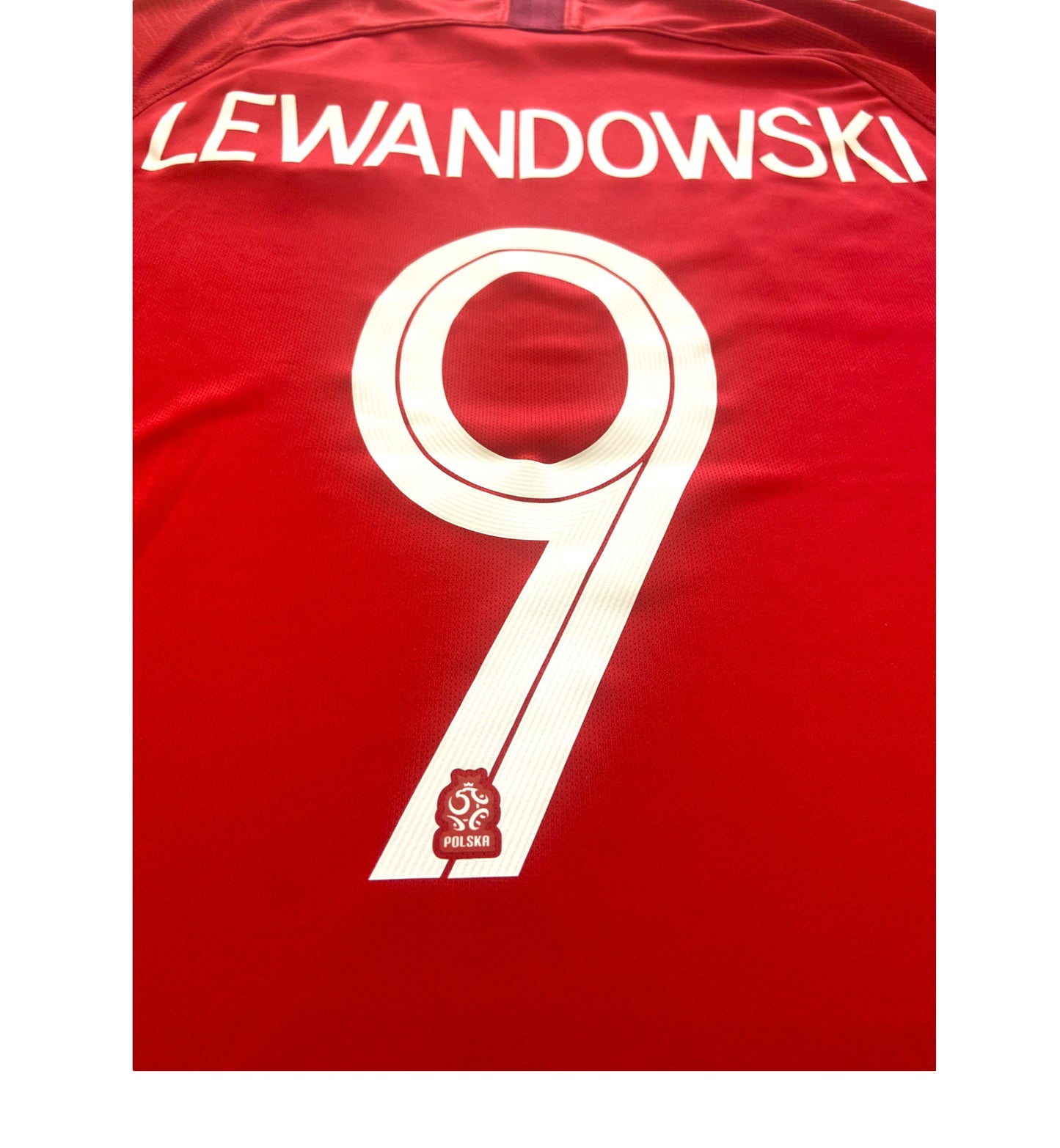 2018 2019 Poland Away Nike Football Shirt LEWANDOWSKI 9 Men's Small