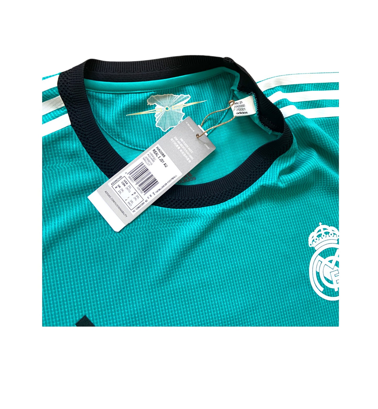 BNWT 2021 2022 Real Madrid Adidas Third Player Issue Football Shirt BENZEMA 9 Men's XXL