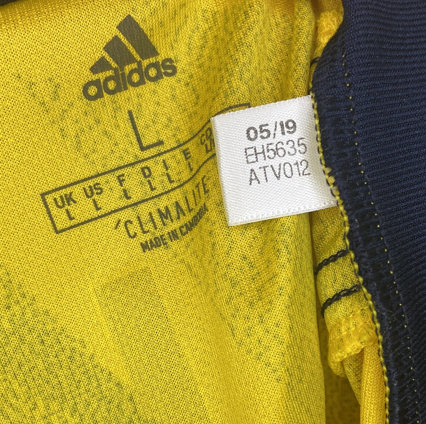 2019 2020 Arsenal Adidas Away 'Bruised Banana' Football Shirt SAKA 77 Men's Large