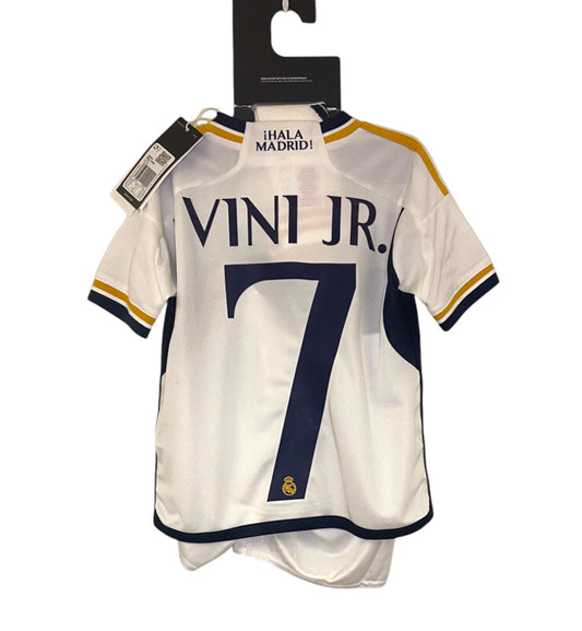 BNWT 2023 2024 Real Madrid Adidas Home Football Kit VINI JR 7 Kids 5-6 Years