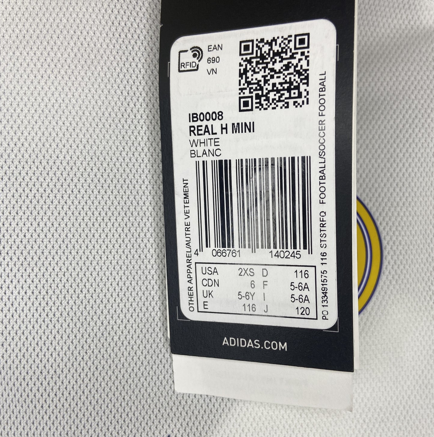 BNWT 2023 2024 Real Madrid Adidas Home Football Kit VINI JR 7 Kids 5-6 Years