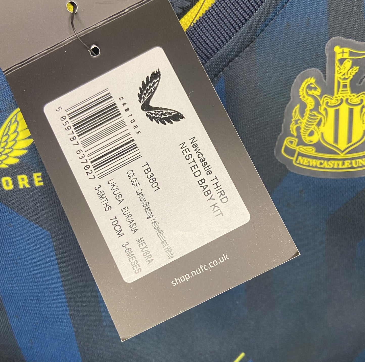 BNWT 2023 2024 Newcastle Castore 3RD Baby Football Kit 3-6 Months