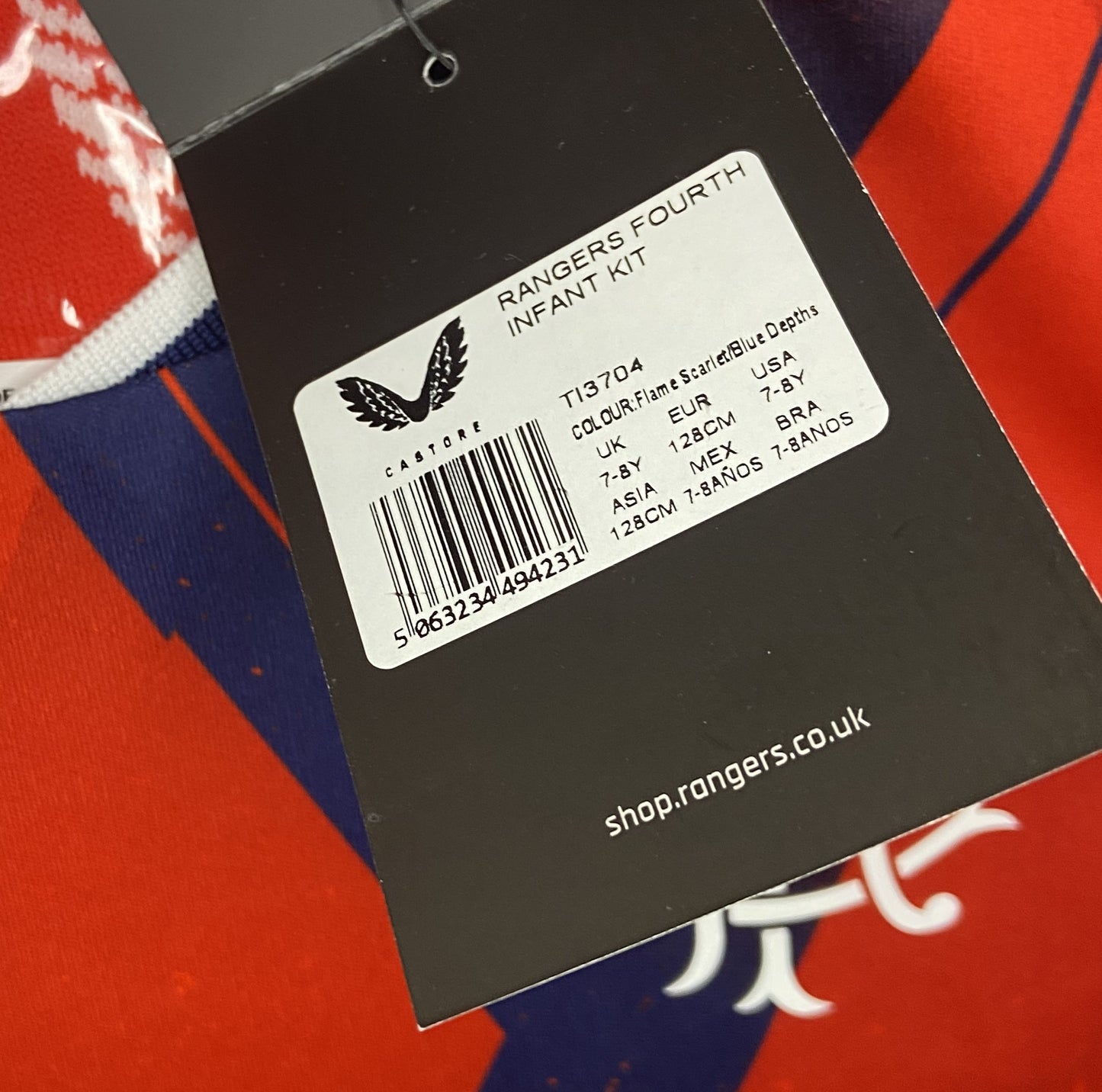 BNWT 2023 2024 Rangers Castore 4th Football Kit Kids 7-8 Years