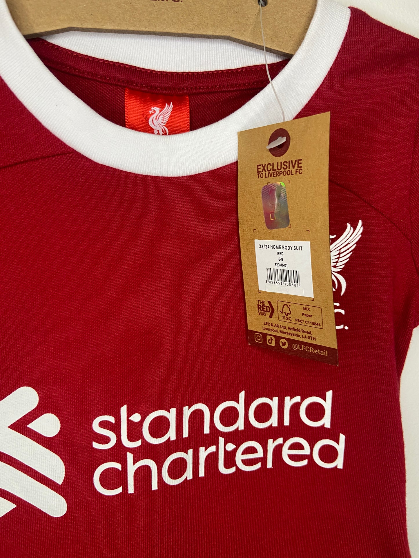BNWT 2023 2024 Liverpool Football Baby Grow 6-9 months
