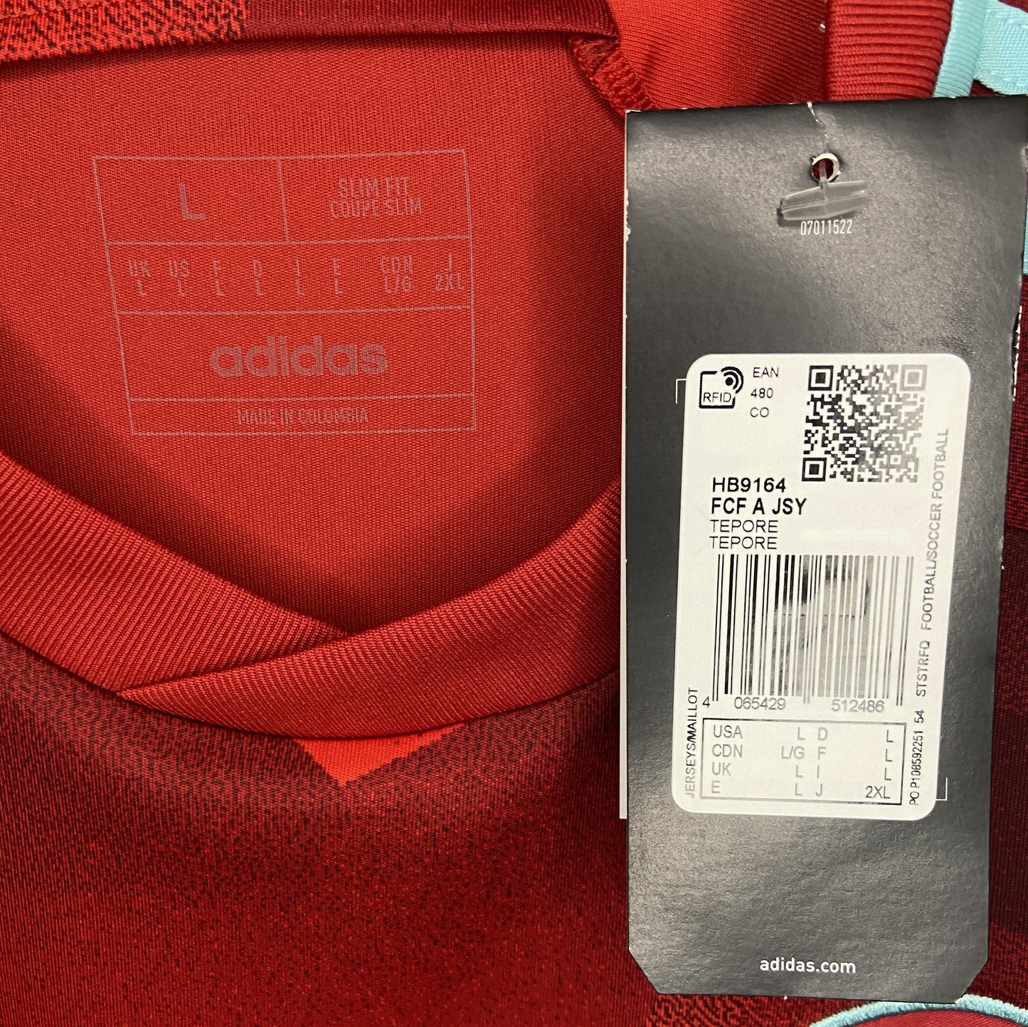 BNWT 2022 2023 Colombia Adidas Away Football Shirt Men's Large