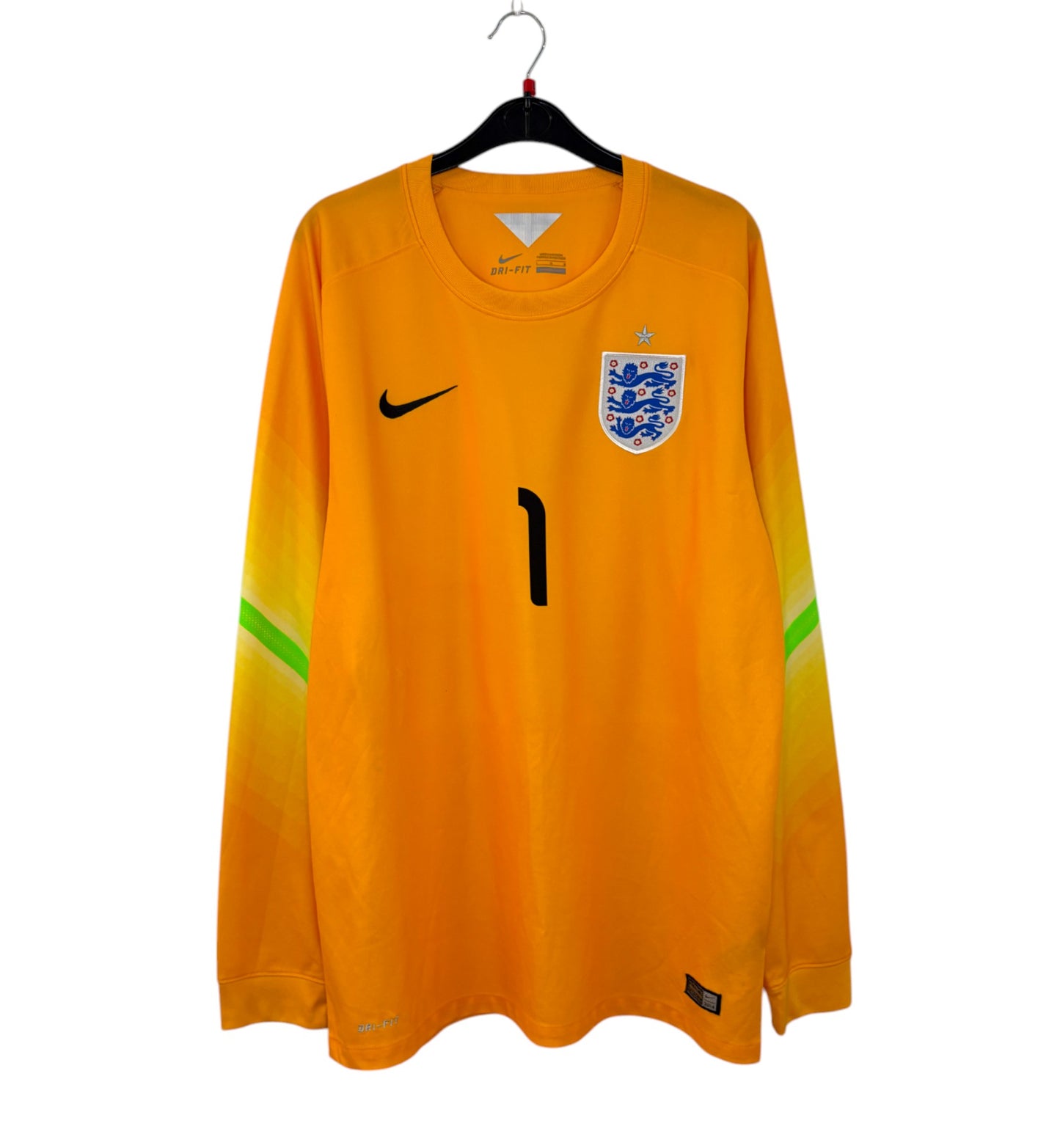 2014 2015 England Nike Home Goalkeeper Football Shirt HART 1 Men's Large