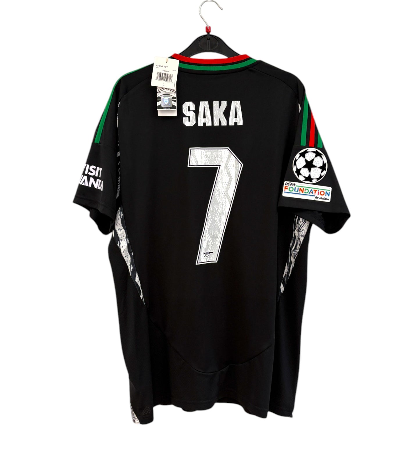 BNWT 2024 2025 Arsenal Adidas Away UCL Football Shirt SAKA 7 Men's Large