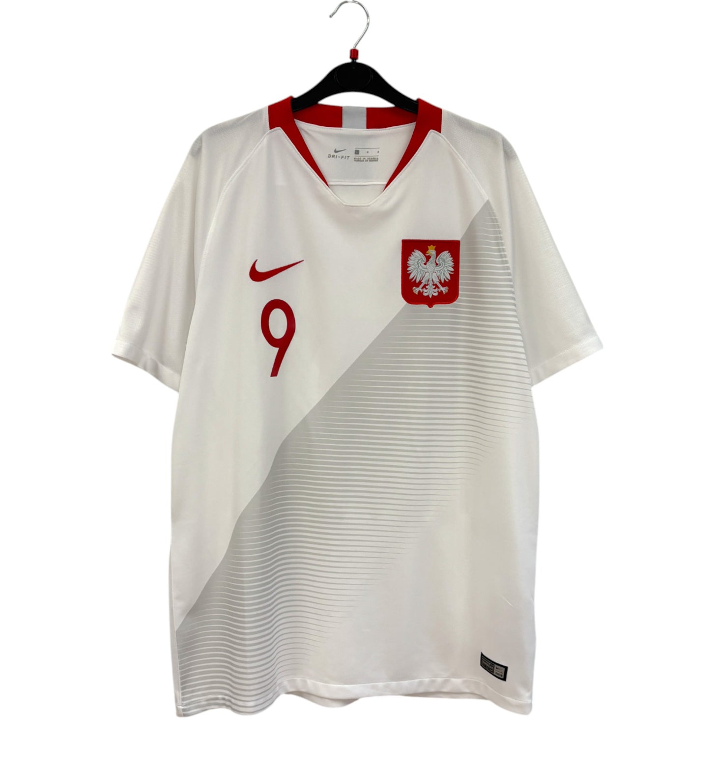 2018 2019 Poland Nike Home Football Shirt LEWANDOWSKI 9 Men's Large