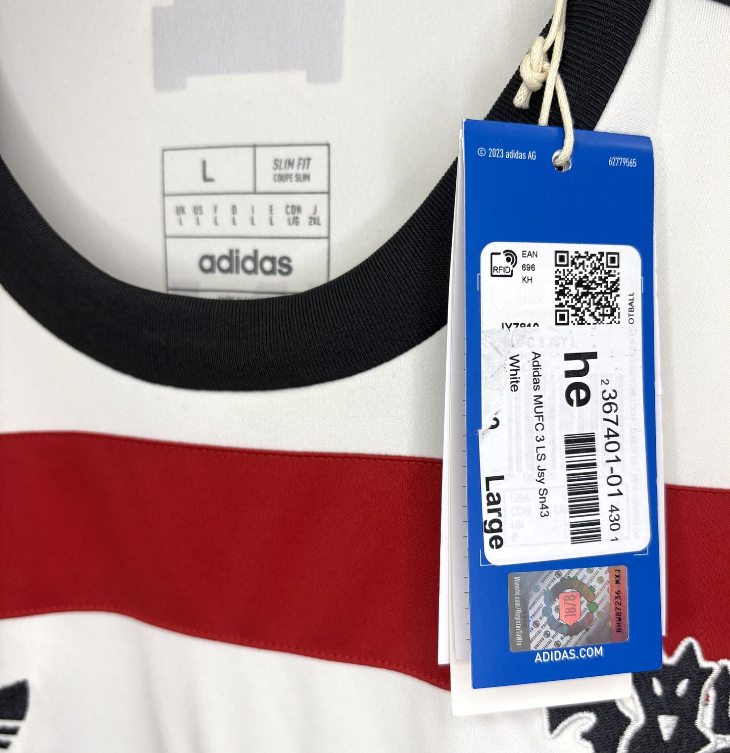 BNWT 2024 2025 Manchester United Adidas Home Europa Shirt MANIOO 37 Men's Large