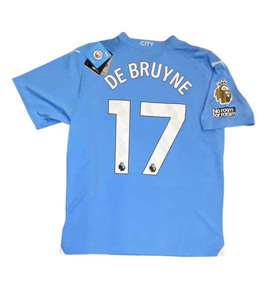 BNWT 2023 2024 Manchester City Puma Home Football Shirt DE BRUYNE 17 Men's Large