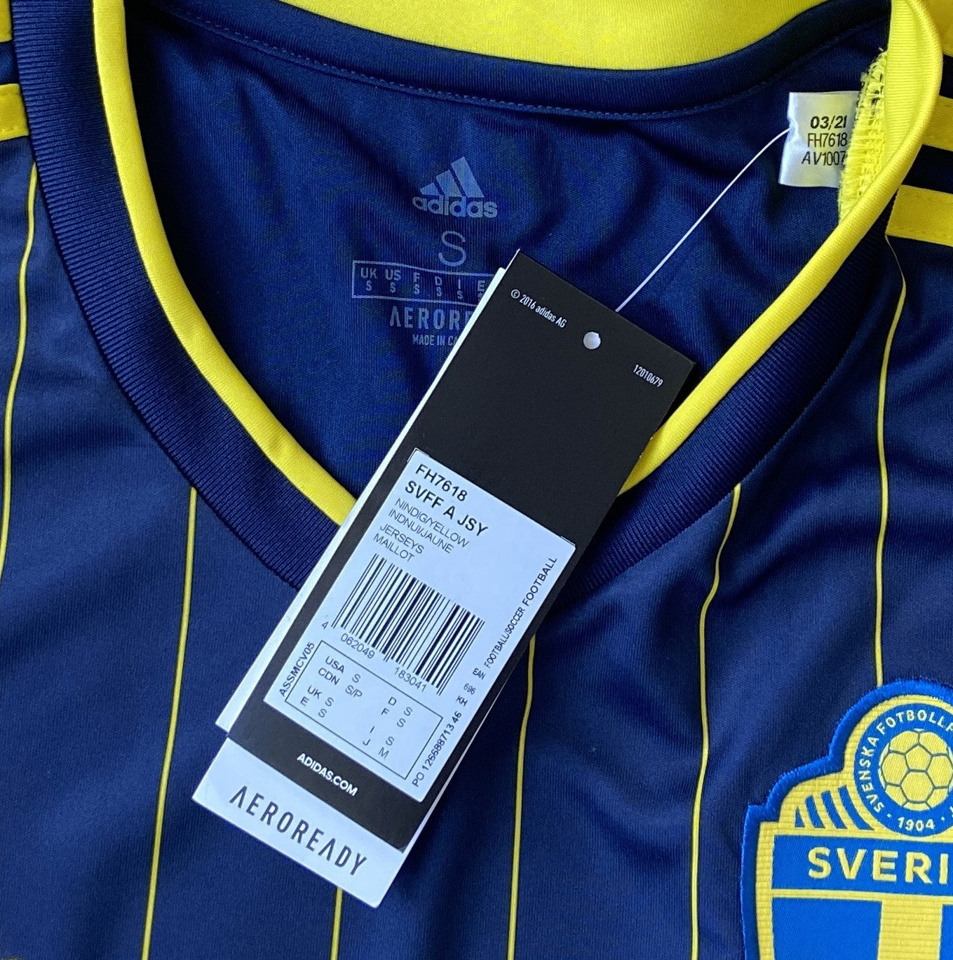 BNWT 2020 2021 Sweden Adidas Away Football Shirt FORSBERG 10 Men's Small