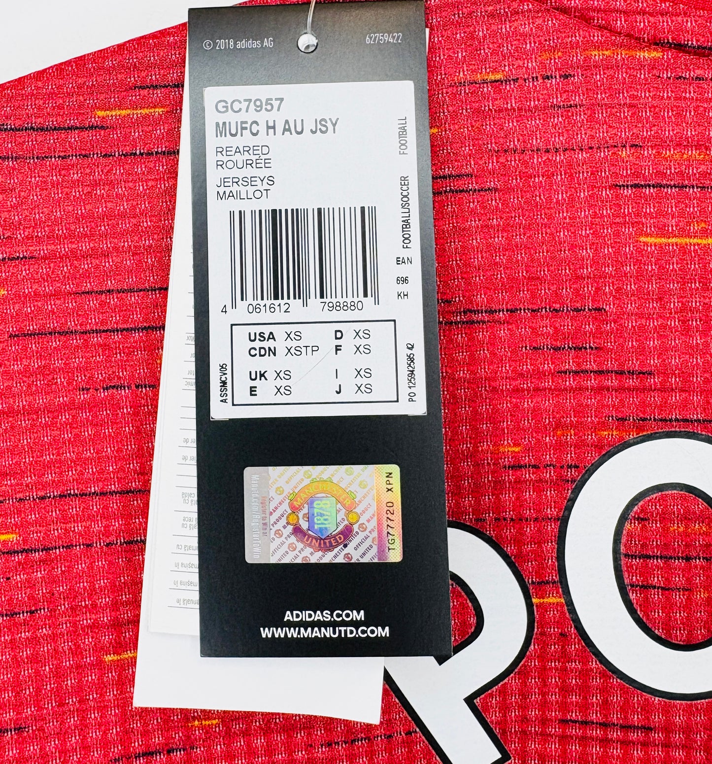 BNWT 2020 2021 Manchester United Adidas Player Spec Home Football Shirt POGBA 6 Men's XS