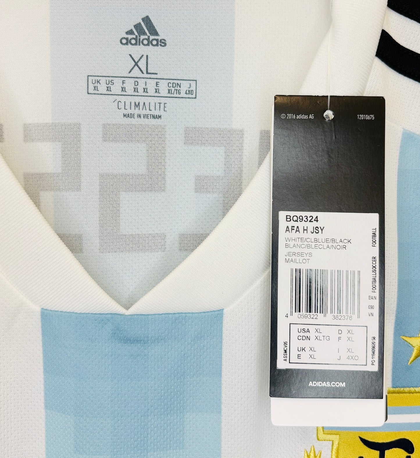 BNWT 2018 2019 Argentina Adidas Home Football Shirt MESSI 10 Men's XL