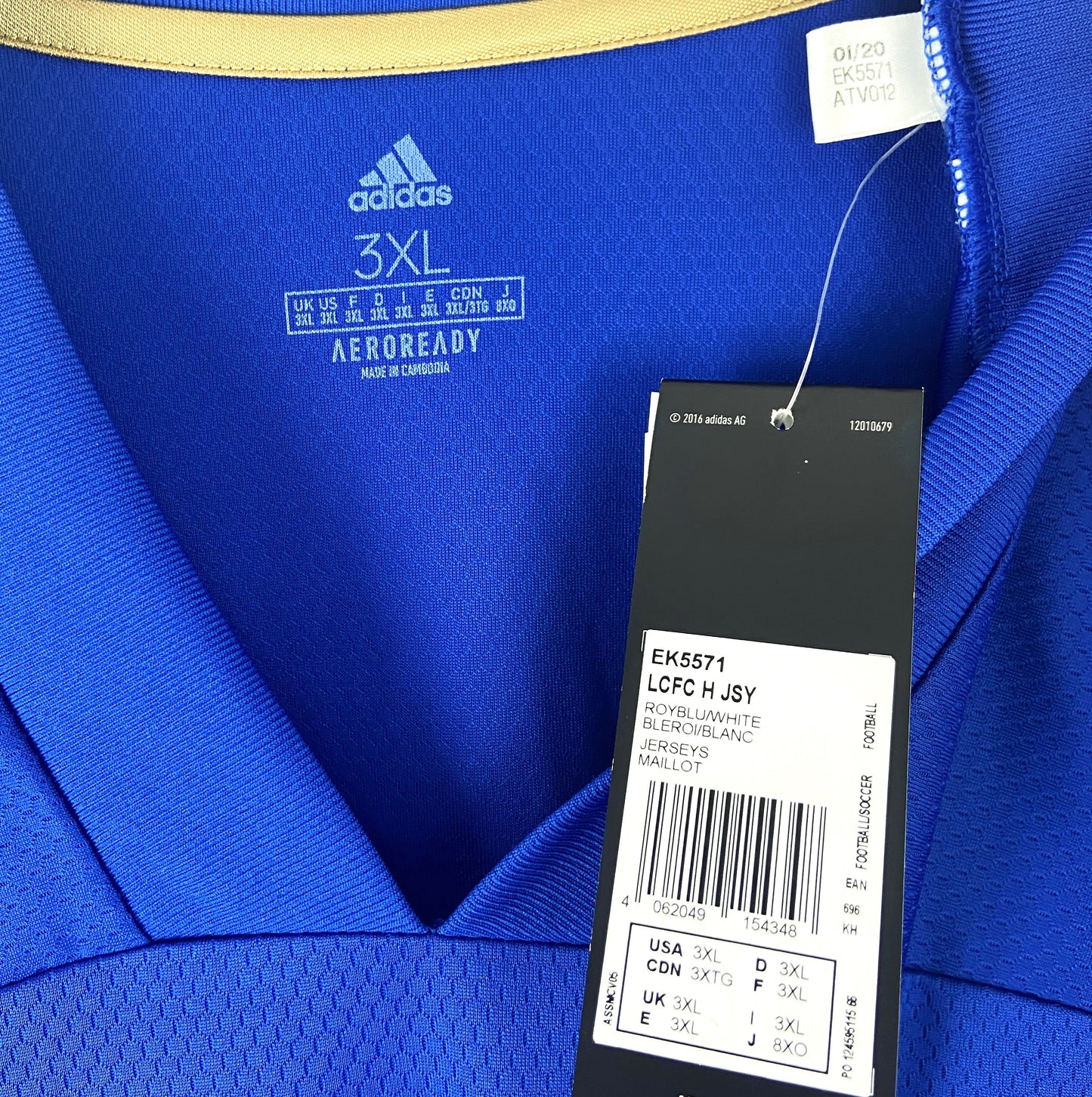 BNWT 2020 2021 Leicester City Adidas Home Football Shirt VARDY 9 Men's 3XL