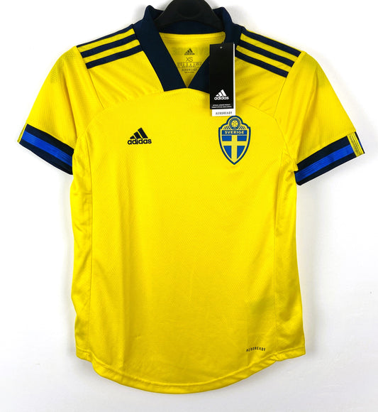 BNWT 2020 2021 Sweden Adidas Home Football Shirt Women's Size 4-6