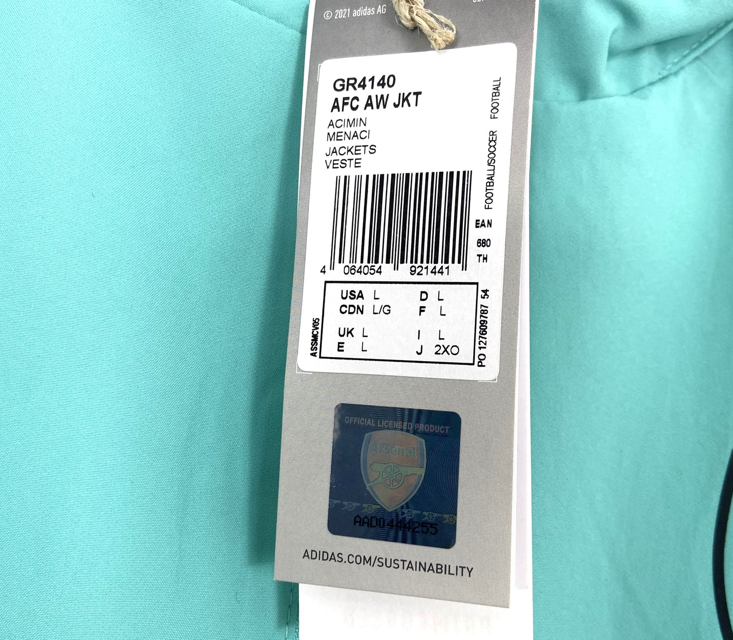 BNWT 2021 2022 Arsenal Adidas Away Presentation Football Jacket Men's Sizes