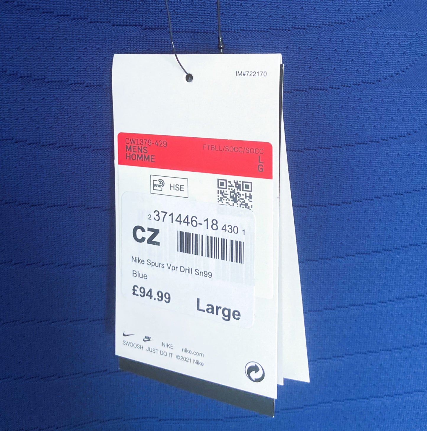 BNWT 2021 2022 Tottenham Hotspur Nike Vapor Drill Football Top Men's Large