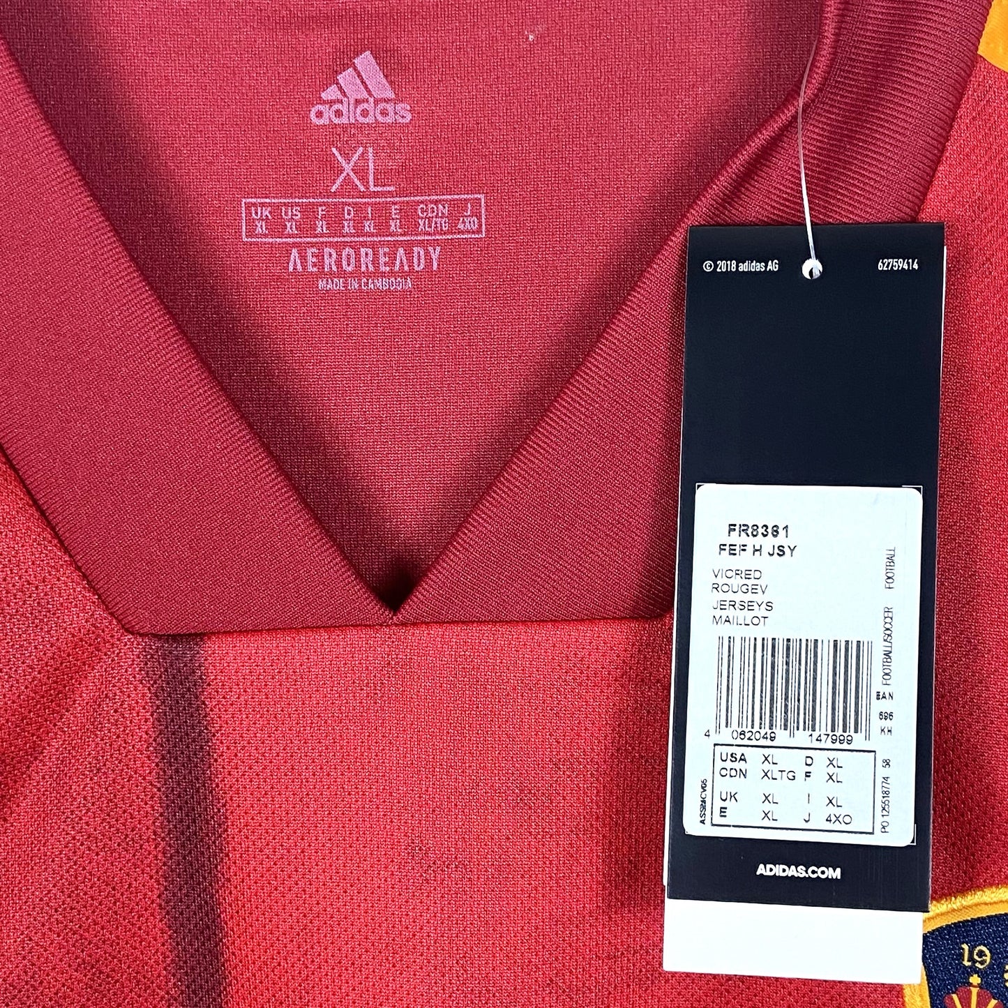 BNWT 2020 2021 Spain Adidas Home Football Shirt Men's Sizes