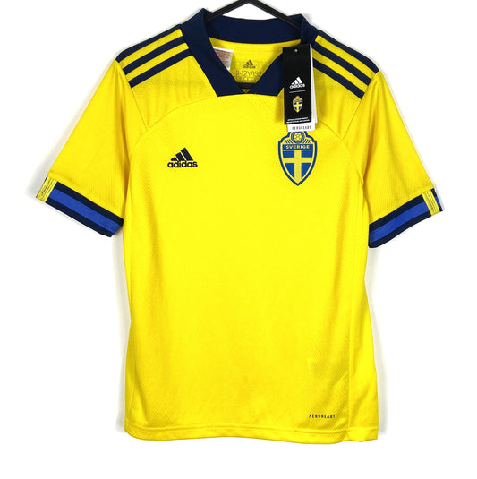 BNWT 2020 2021 Sweden Adidas Home Football Shirt Kids 11-12 Years