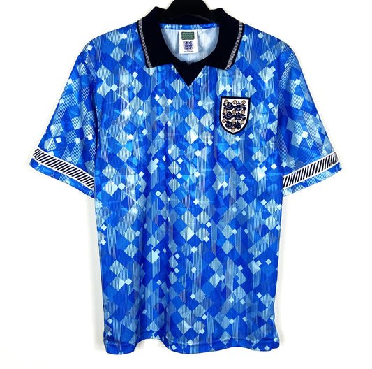 1990 England Score Draw Third Football Shirt Men's Medium