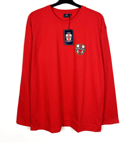 BNWT England Classic Retro Home Long-sleeved Football T-shirt Men's Sizes