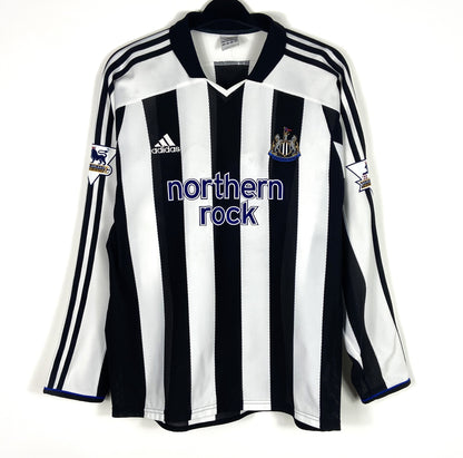 2003 2004 Newcastle Adidas LS Home Football Shirt SHEARER 9 Men's Large