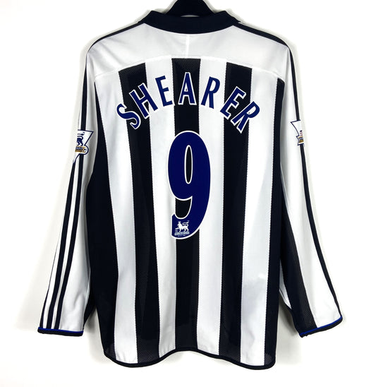2003 2004 Newcastle Adidas LS Home Football Shirt SHEARER 9 Men's Large
