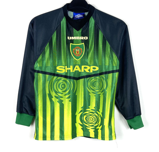 1997 1998 Manchester United Umbro Goalkeeper Football Shirt Kids 12-13 Years