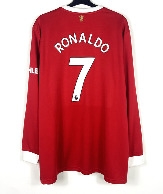 BNWT 2021 2022 Manchester United Adidas Long-sleeved Home Shirt RONALDO 7 Men's 3XL