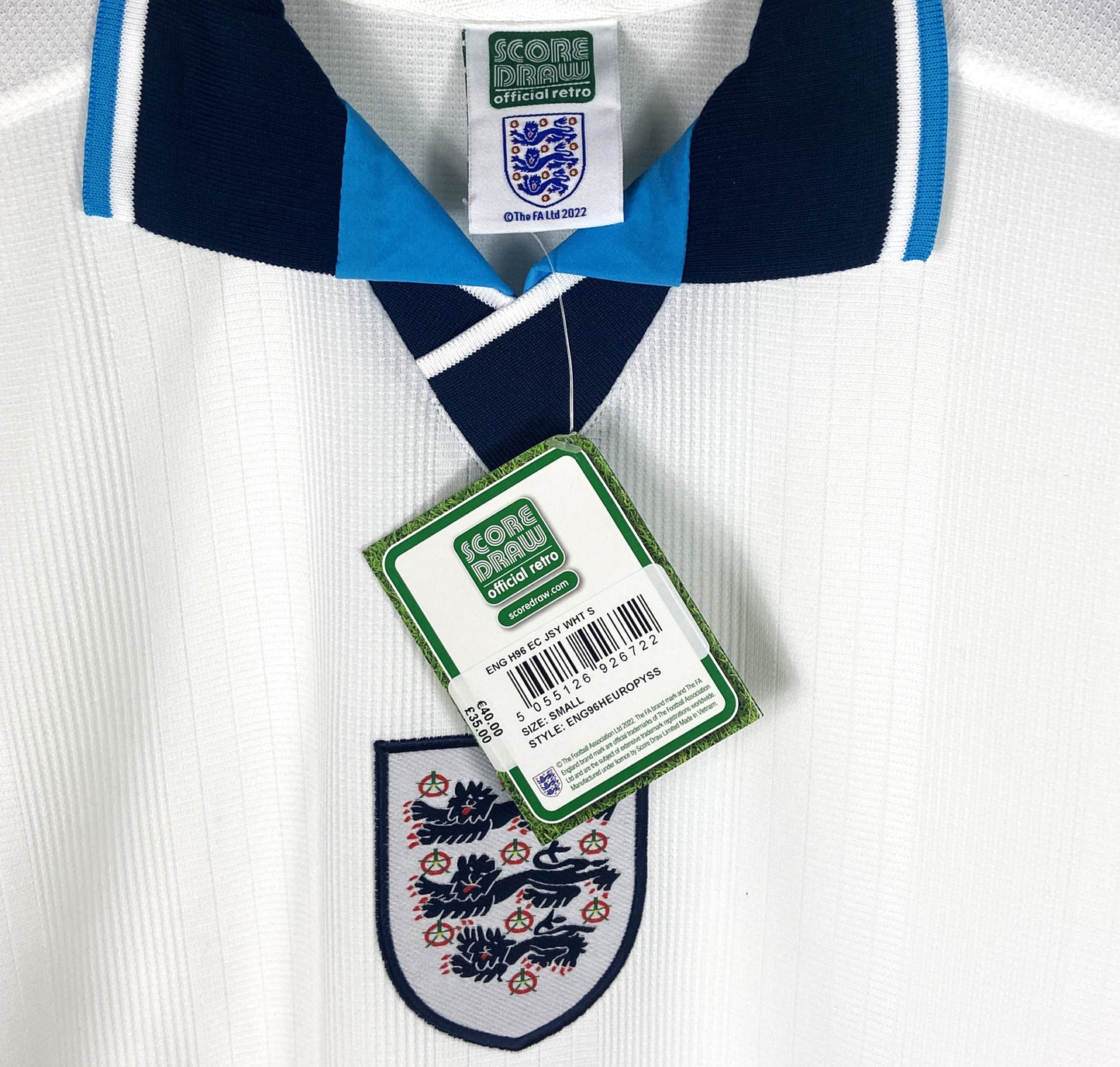 BNWT 1996 England Score Draw Home Football Shirt Men's Sizes