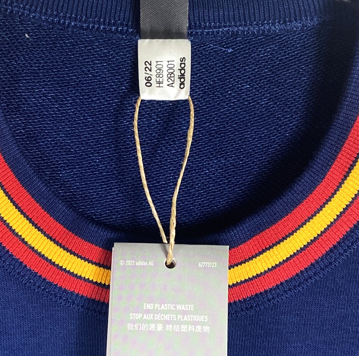 BNWT 2022 2023 Spain Adidas DNA Crew Football Sweatshirt Men's Sizes