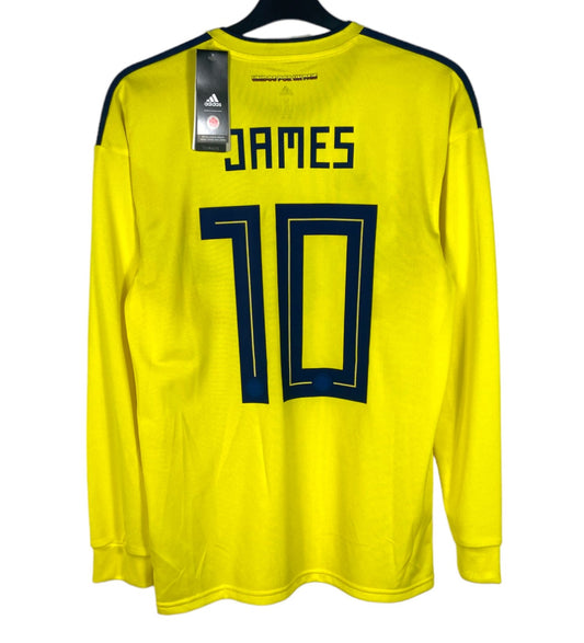 BNWT 2018 2019 Colombia Adidas Home Long-sleeved Football Shirt JAMES 10 Men's Medium