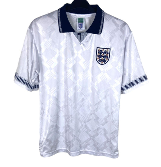 1990 England Score Draw Home Football Shirt Men's Medium
