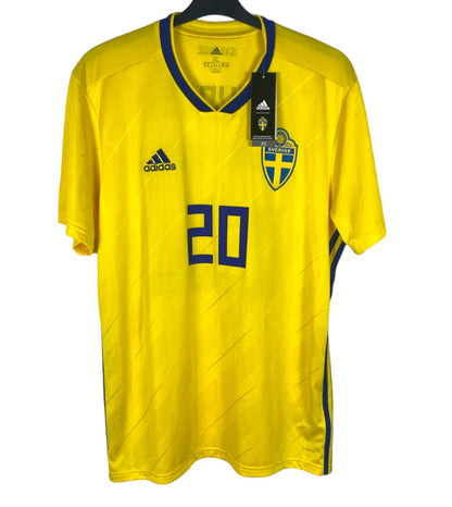 BNWT 2018 2019 Sweden Adidas Home Football Shirt TOIVONEN 20 Men's XL
