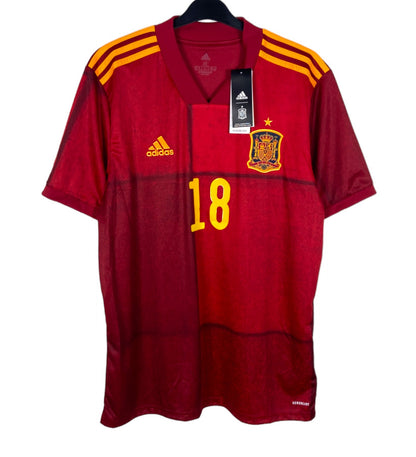 BNWT 2020 2021 Spain Adidas Home Football Shirt JORDI ALBA 18 Men's XL