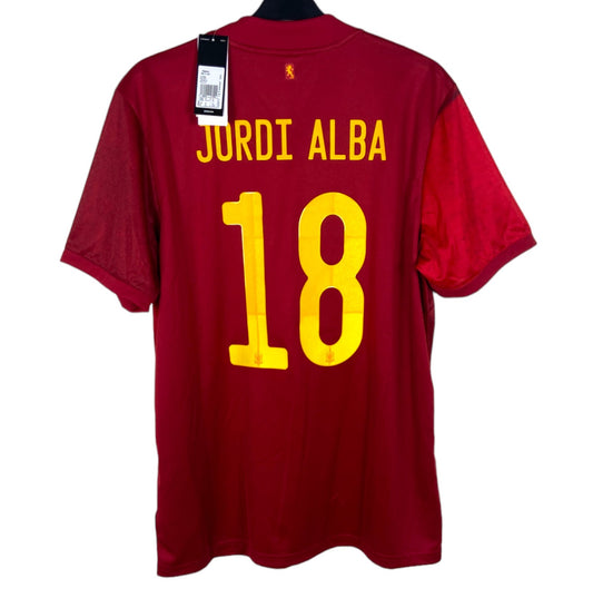 BNWT 2020 2021 Spain Adidas Home Football Shirt JORDI ALBA 18 Men's XL