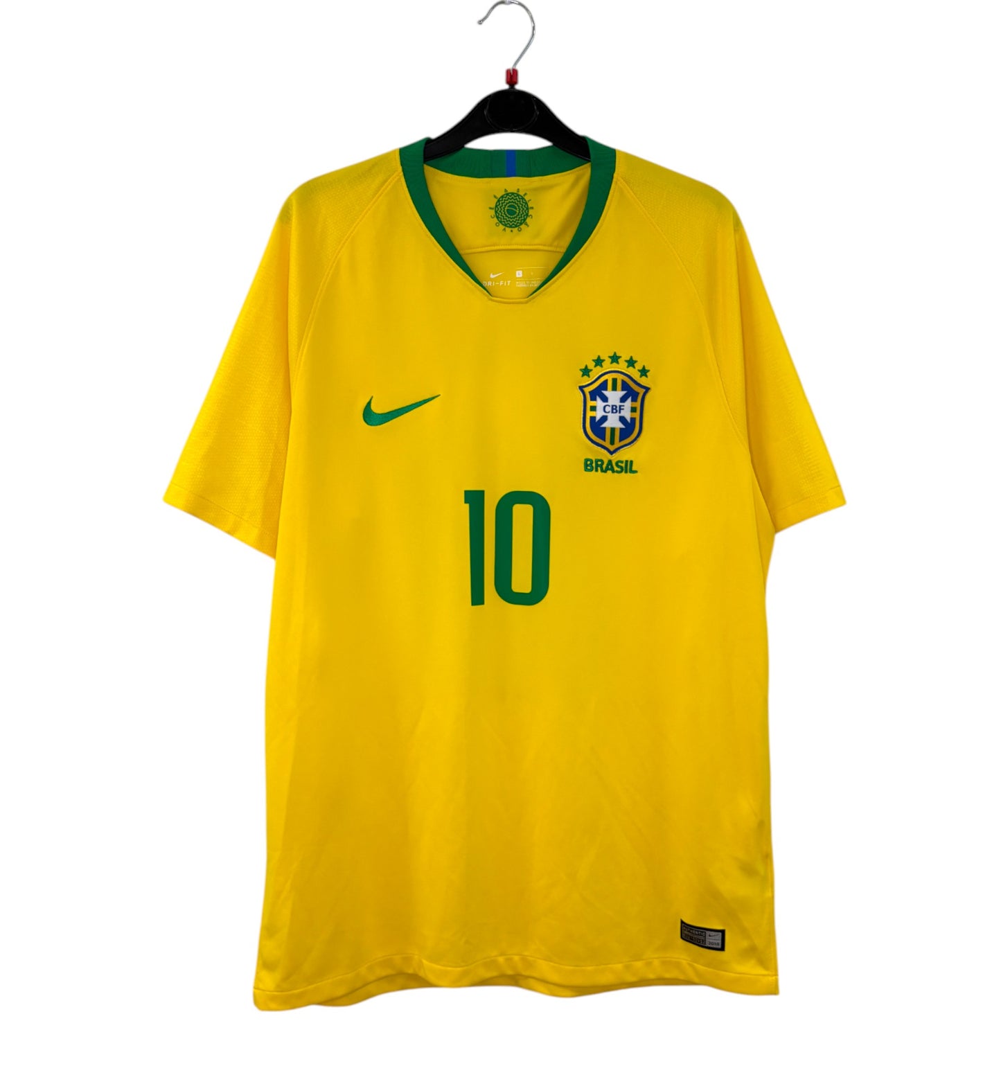 2018 2019 Brazil Nike Home Football Shirt NEYMAR JR 10 Men's Large
