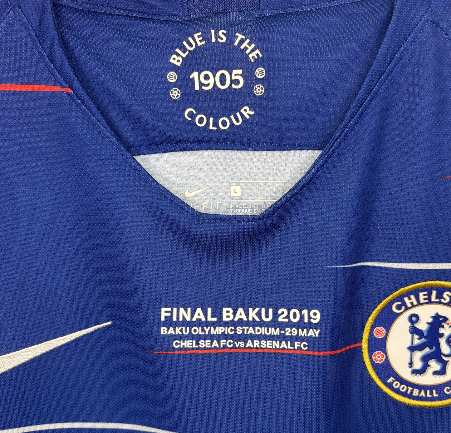 2018 2019 Chelsea Nike Home Europa League Final Football Shirt HAZARD 10 Mens Large