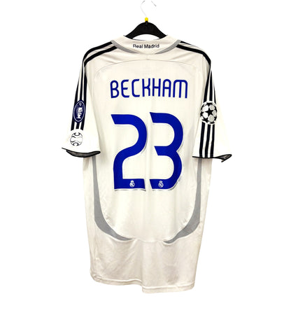 2006 2007 Real Madrid Adidas Home Football Shirt BECKHAM 23 Men's Medium