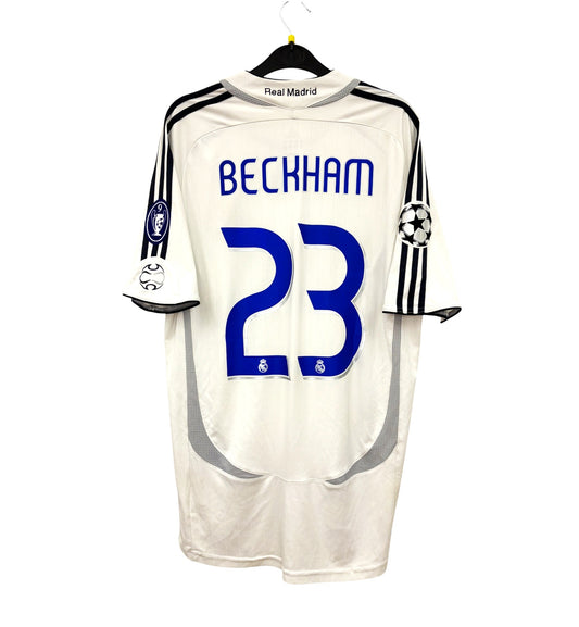 2006 2007 Real Madrid Adidas Home Football Shirt BECKHAM 23 Men's Medium