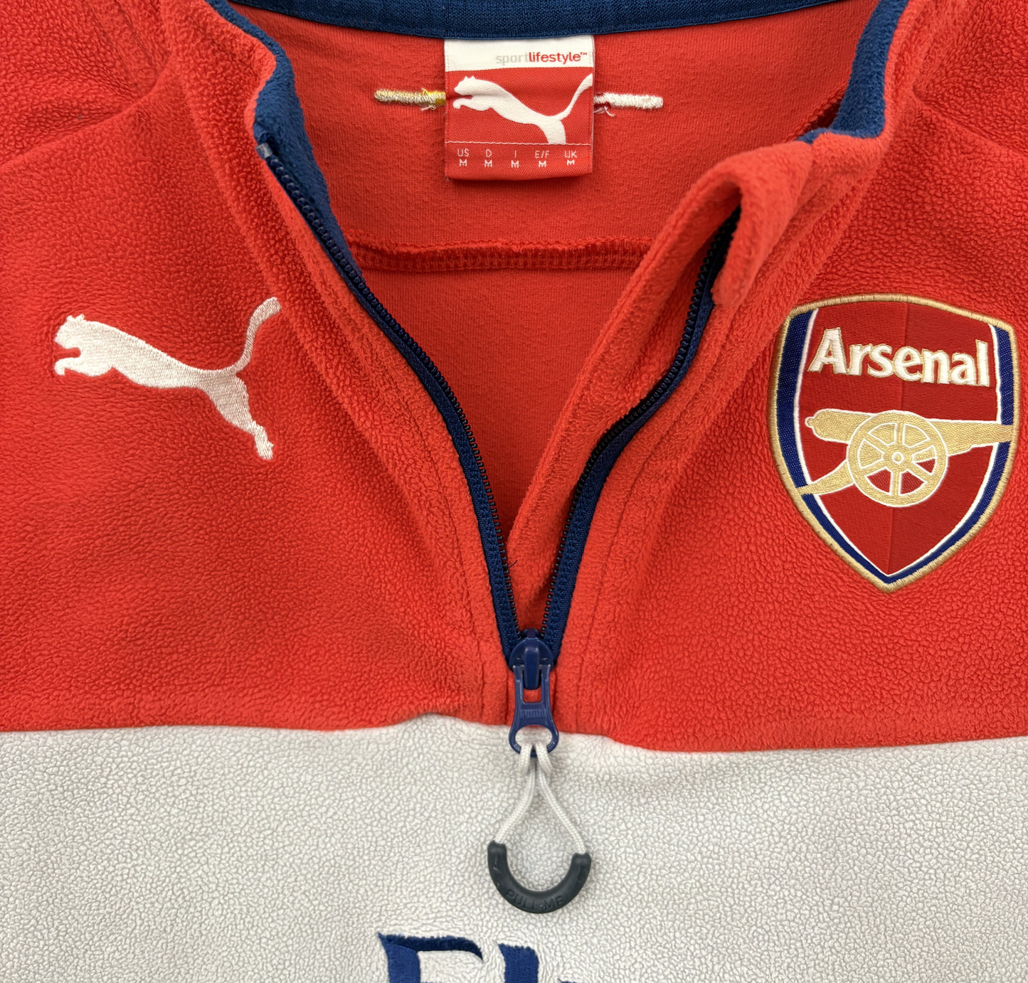 2014 2015 Arsenal Puma Warm Up Football 1/4 Zip Top Men's Medium