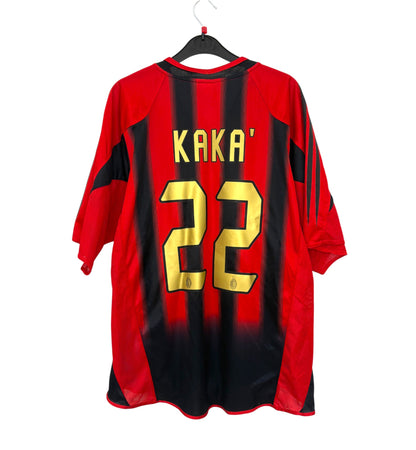 2004 2005 AC Milan Adidas Home Football Shirt KAKA 22 Men's Large