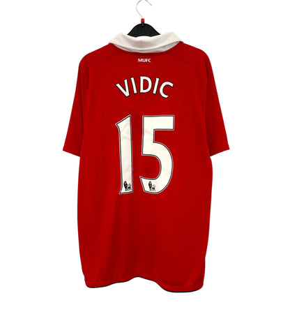 2010 2011 Manchester United Nike Home Football Shirt VIDIC 15 Men's Large