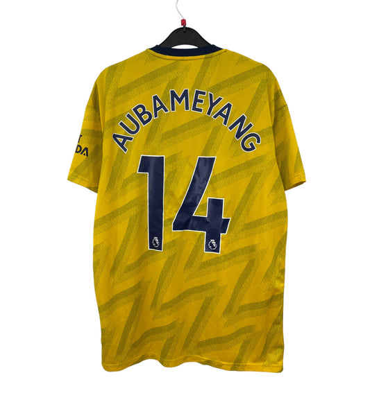 2019 2020 Arsenal Adidas Away 'Bruised Banana' Football Shirt AUBAMEYANG 14 Men's Large