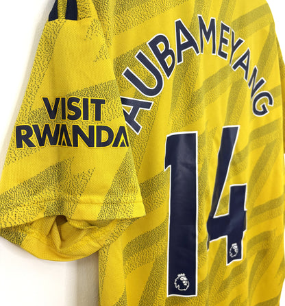 2019 2020 Arsenal Adidas Away 'Bruised Banana' Football Shirt AUBAMEYANG 14 Men's Large