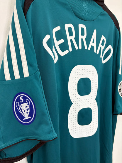 2008 2009 Liverpool Adidas UCL 3rd Shirt GERRARD 8 Men's XL