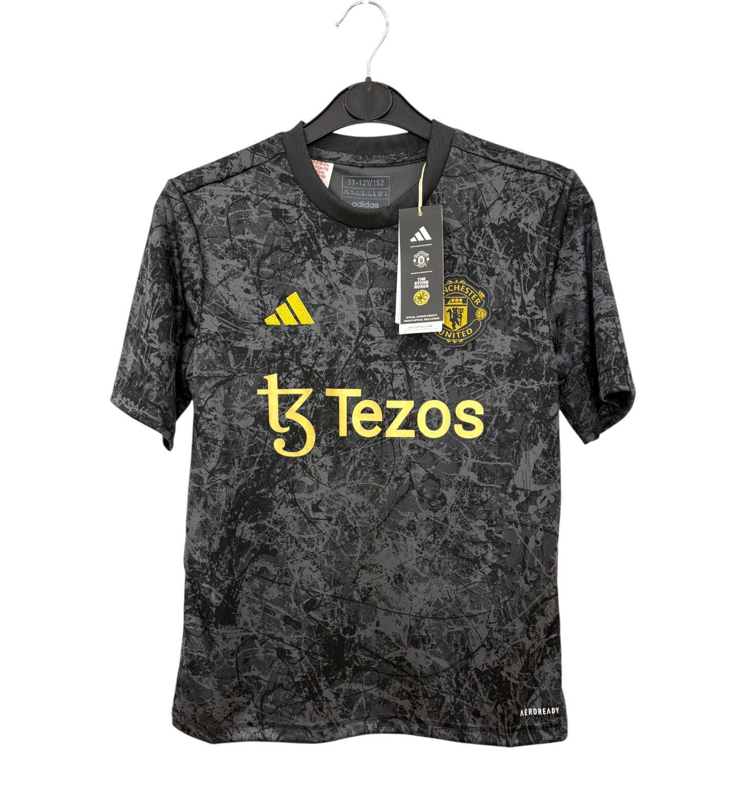 BNWT 2023 2024 Manchester United Adidas x Stone Roses Pre Match Shirt Kids 11-12 Years